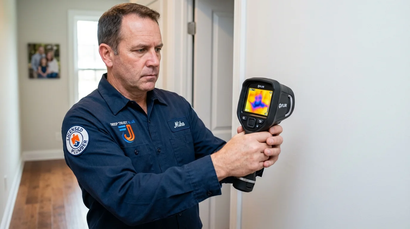 Thermal imaging leak detection by Johns Plumbing LLC in Evansdale